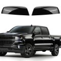 Glossy Black Top Half Mirror Cover Caps For 2014 2018 Chevy Silverado Sierra 1500 And 2015 2019 2500 Hd 3500 Oe 22889518 