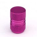 17mm Knurled Style Anodized Aluminum Purple Tire Valve Stem Caps Pack Of 4