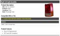 Right Passenger Side Tail Light Assembly Compatible With 2009-2015 Honda Pilot