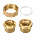 Uxcell Brass Pipe Union Connector Coupling 1 2 Pt Fitting With Female Threaded Connects Two Pipes 38mm Length