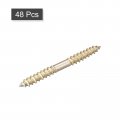 Uxcell 5x23mm Hanger Bolts 48pcs Double Ended Self-tapping Thread Wood To Dowel Screws For Connecting