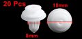 Uxcell 20 Pcs White Plastic Splash Guard Rivet Clips 9mm X 13mm 18mm