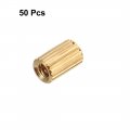Uxcell 50pcs Brass Round Straight Pcb Pillar Female Thread Standoff Spacer M2x3x5mm