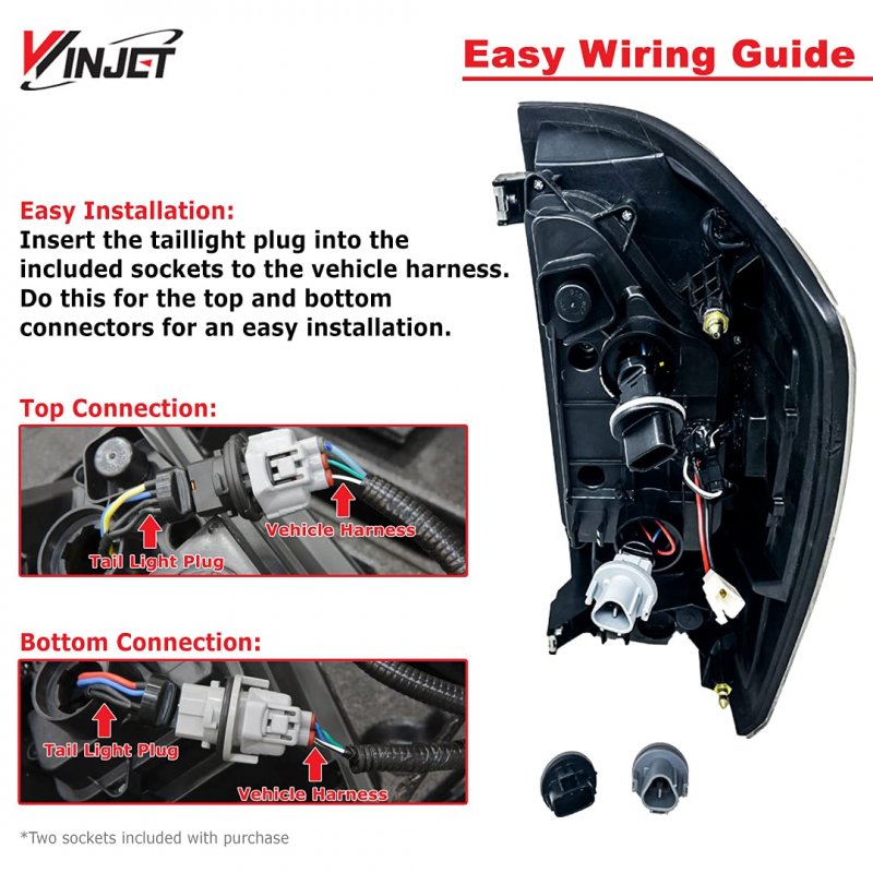 Winjet Off Road Series For 2016-2022 Toyota Tacoma Drl Led Tail Lights Rear Assembly With Turn Signal Brake Drl Plug And Play