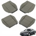 4pcs Gray Seat Cover Leather Lean Back Bottom And Top Driver Passenger Replacement For 2008-2012 Accord Sedan 4-door 