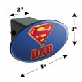 Superman Super Dad Shield Logo Oval Tow Trailer Hitch Cover Plug Insert