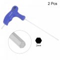 Uxcell 2mm Hex Key T-handle Dual End Wrench Spanner Metric Cr-v Steel 2 Pcs