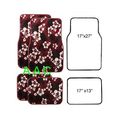 A Set Of 4 Universal Fit Hawaii Hibiscus Carpet Floor Mats For Cars Truck Burgandy Red 