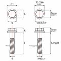Wanyifa Titanium Ti Flange M6 10 15 20 25 30 35 40 45 50 55 60 65 70 75 80 90 100mm Bolt Screw For Motorcycle Modified Pack Fo