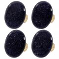 Rockcloud Natural Blue Sand Crystal Stone Knob Drawer With Screws Oval Rough Gemstone Pull Handle For Dresser Cabinet Wardrobe 