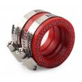 Motorcycle Carburetor Adapter Inlet Sleeve Interface For 100 To 200cc Dirt Bike Atv Scooter Go Kart Red Aluminum And Rubber 