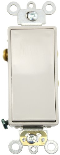 Leviton 5657-2gy 15 Amp 120 277 Volt Ac Decora Plus Rocker Single-pole Double Throw Center Off Commercial Grade Self Grounding