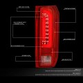 Auto Dynasty Pair Red 3d Led Bar Tail Brake Light Lamps Compatible With Ford F150 F250 F350 Bronco F Super Duty Styleside 90-97