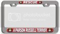 Rescue A Parson Russell Terrier Dogs Pets 3d Metal License Plate Frame Universal Fit For Auto Suv Truck Tag Holder 12 In X 6