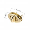 Uxcell 1 Set Oval Purses Twist Lock 33mm X 19mm Clutches Closures For Diy Bag Making Light Gold