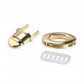 Uxcell 1 Set Oval Purses Twist Lock 33mm X 19mm Clutches Closures For Diy Bag Making Light Gold