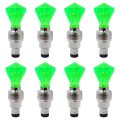 8 Pcs 2025 Upgraded Gem Shape Valve Stem Led Car Wheel Tire Tyre Air Screws Colorful Light Caps Light Green Green 