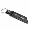 Ipick Image For Dodge Challenger Classic 100 Real Carbon Fiber Blade Style With Black Leather Strap Key Chain