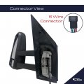 Spieg Long Arm Driver Side Mirror Replacement For Sprinter 2007-2018 Power Adjusted Heated W Turn Signal Light 6pin Left
