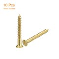 Brass Wood Screws 10pcs M4 5 X 40mm Slotted Drive Flat Head Self Tapping Screw Countersunk For Woodworking Furniture