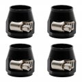 Flexible Rubber Hose Pipe Clamps 8an 10an Finisher Clamp With Screw Band 4pcs Pack Black Aluminum Connectors For 1 2 5 8 Fuel 