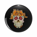Dia De Los Muertos Monarch Butterfly Sugar Skull Keychain Double Sided Stainless Steel 1 25 In Round Key Ring For Bags And 