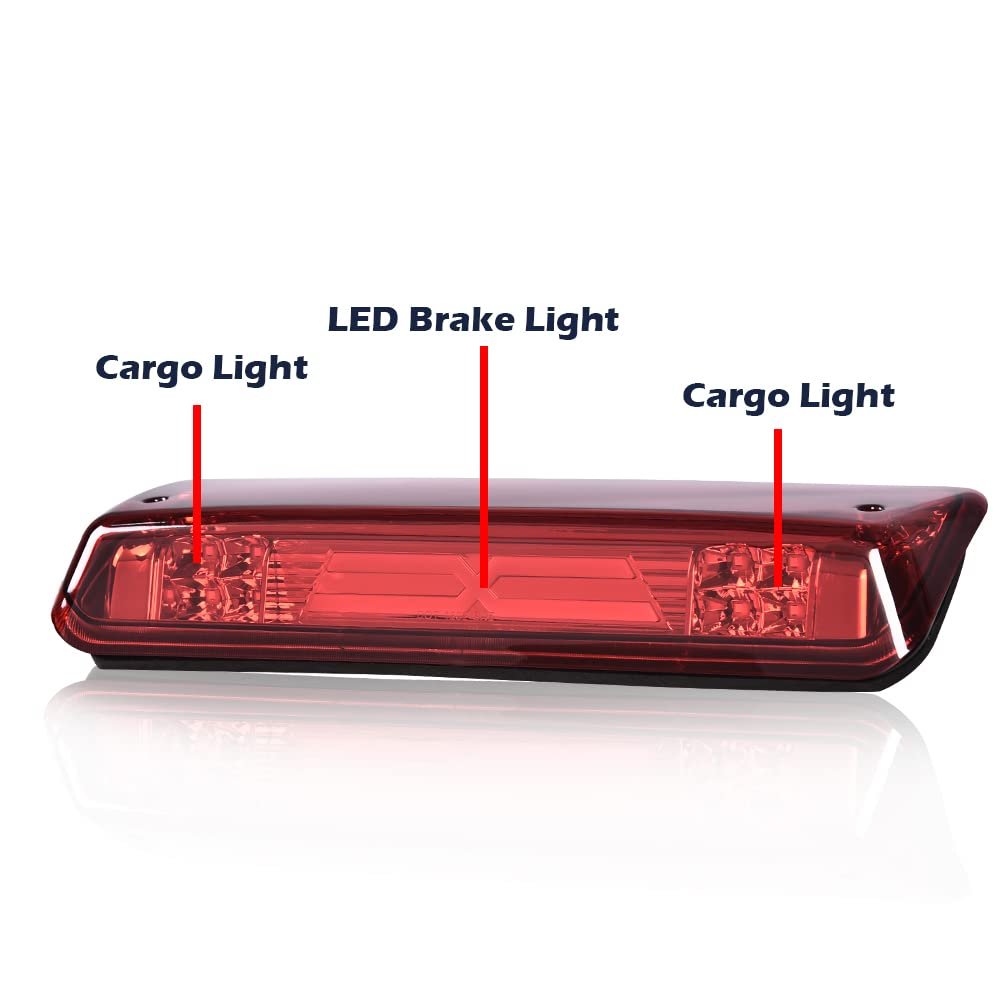 Led 3rd Brake Light X Type For Ford F150 2004 2005 2006 2007 2008 High Mount Rear Stop With Red Lens And Black Housing