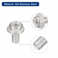 Uxcell M5x10mm Phillips Hex Head Flange Bolts 25pcs 304 Stainless Steelagon Hex Machine Screws