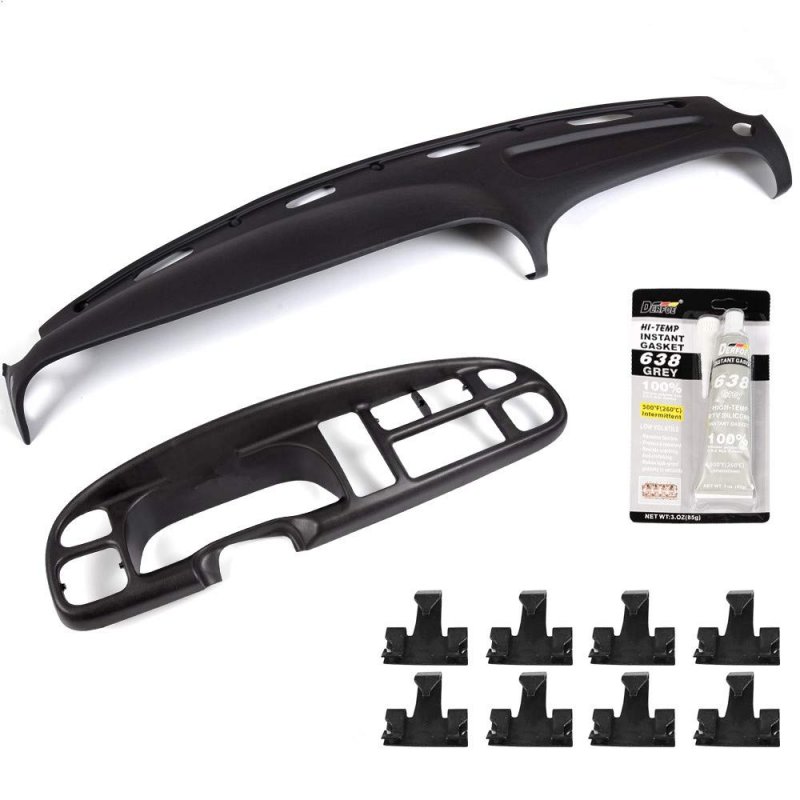 Dash Pad Cover Bezel For 1998-2002 Dodge Ram Pickup Black Instrument Panel Gray Board