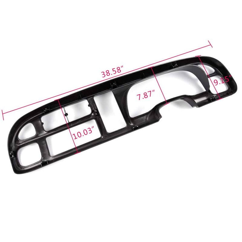 Dash Pad Cover Bezel For 1998-2002 Dodge Ram Pickup Black Instrument Panel Gray Board