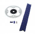 Chain And Sprocket Kit For Honda Trx250r 1988 1989 Blue Non O Ring 520-92 14 Tooth Front 36 Rear Steel Sprockets 