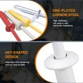 50 Pcs 3 16 In X 8 Round Head Blind Rivets Zinc Plated Carbon Steel Grip And Mandrel Cap Fasteners White