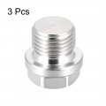 Uxcell M16 X 1 5 Male Outer Hex Head Plug 304 Stainless Steel Solid Thread Corrosion Resistant Bung Pipe Fitting 3pcs
