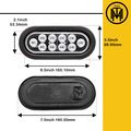 Tmh Pack Of 2 6 10 Led Oval Flush Mount White Reverse Back Up Turn Signal Marker Tail Light For Truck Trailer Rv Bus 12v Rubber