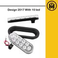 Tmh Pack Of 2 6 10 Led Oval Flush Mount White Reverse Back Up Turn Signal Marker Tail Light For Truck Trailer Rv Bus 12v Rubber