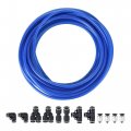 Uxcell Pneumatic 6mm Od Pu Air Hose Pipe Tube Kit 10m Blue With Black Push To Connect Fittings
