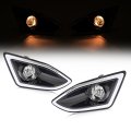 Hecasa Fog Light Bezel For 2015-2018d Edge Bumper Driving Lamps Cover Clear Lens W Harness Switch Kit Replacement For 