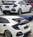 M Style White Gt Trunk Spoiler Wing Compatible With 2017-2021 Honda Civic Fk4 Fk7 Fk8 5 Door Hatchback Type-r