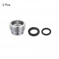 Uxcell Faucet Adapter 2pcs M26mmx9 5mm Male Thread To M22mmx5 Brass Tap Aerator Connector For Kitchen Bathroom Sink
