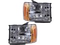 Headlight Assembly Set Of 2 Halogen For 2007-2014 Gmc Sierra 2500 Hd 