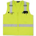 Erb 61201 S414 Class 2 Multi Pocket Surveyor Safety Vest Lime Large 