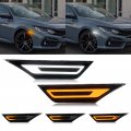 R F Auto Sequential Amber Led Side Marker Lights Turn Signal For H Onda Civic 2016-2021 10th Gen Sedan Coupe Hatchback Bumper 