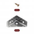 Uxcell 4pcs Angle Corner Brackets 38mm X Stainless Steel Braces Joining Support With Screws For Desk Bed Edge Silver