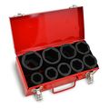 10 Piece 1 In Metric Deep Impact Socket Set Chrome Vanadium Steel With Phosphate Coating Sizes 26mm To 50mm 