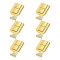 6pcs Toggle Catch Lock 1 7 X 3 Hasp Latch Mini Clasp With Mounting Screws For Jewelry Box Gift Wooden Cabinet Bright Gold 