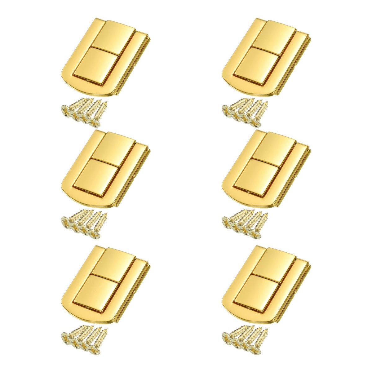 6pcs Toggle Catch Lock 1 7 X 3 Hasp Latch Mini Clasp With Mounting Screws For Jewelry Box Gift Wooden Cabinet Bright Gold