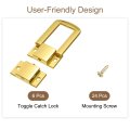 6pcs Toggle Catch Lock 1 7 X 3 Hasp Latch Mini Clasp With Mounting Screws For Jewelry Box Gift Wooden Cabinet Bright Gold
