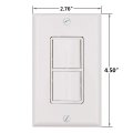 Baomain Decora Combination Switch 120v 15 Amp Single Pole Dual With Wall Plate White 2pcs