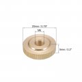 Uxcell Knurled Thumb Nuts 2pcs M6 X D20mm H5mm Brass Nut Flat Head Through Hole Lock Adjusting For 3d Printer Parts