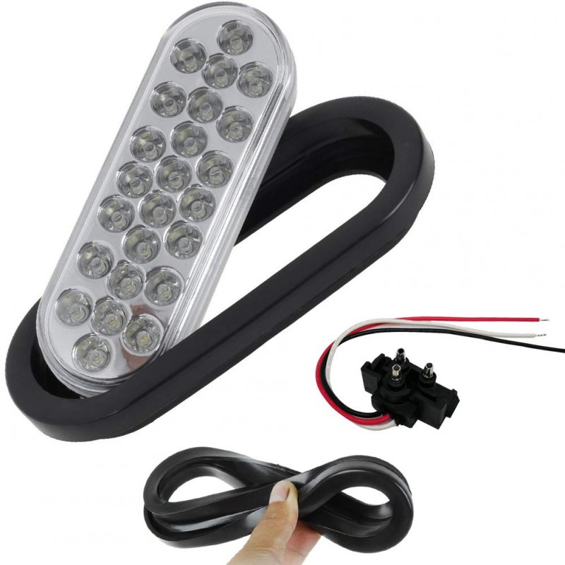6 In Oval Led Trailer Tail Lights 24 Clear Lens Reverse Flush Mount For Truck Rv Boat And Horse Trailers Ip67 Waterproof 2 Pack